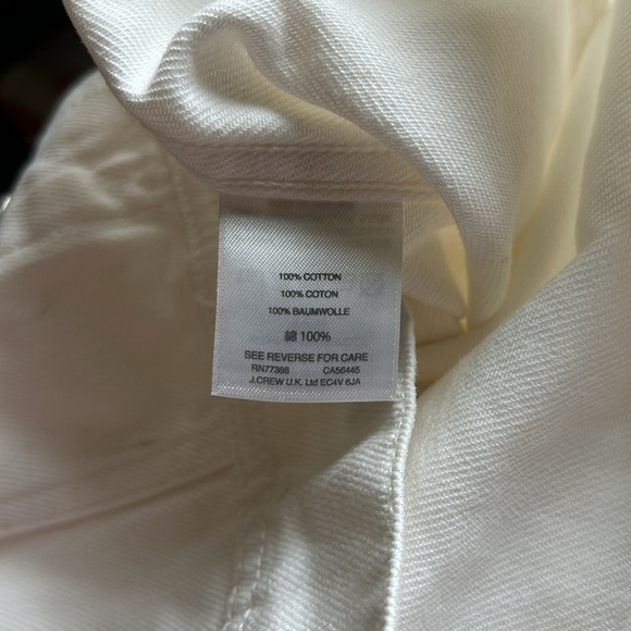J Crew Jacket White Denim Long Sleeve Silver Button Timeless Classic Sz XS NEW - Picture 10 of 11